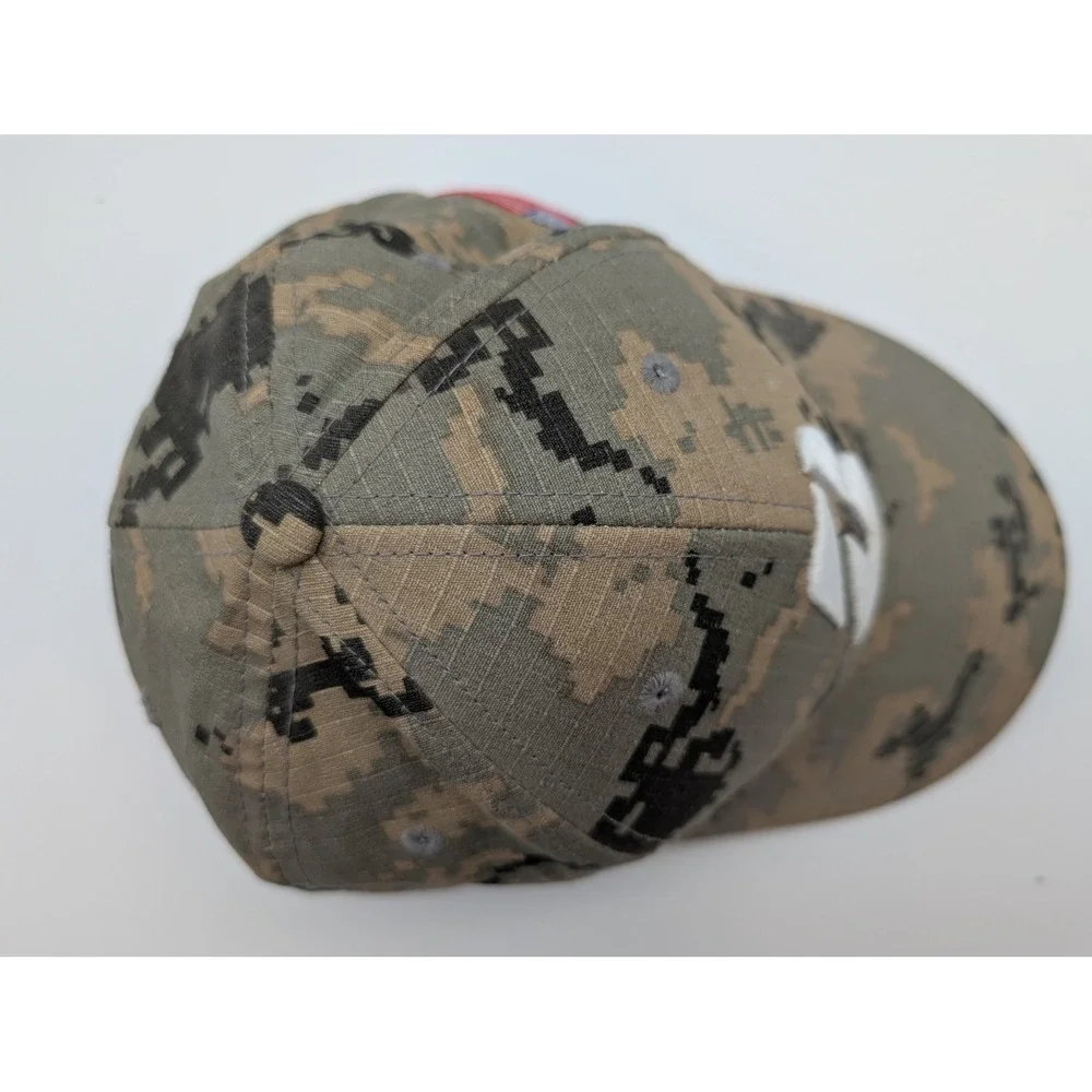 Bridgestone Golf Hat Men Digital Camo Ripstop Snapback American Flag Patch Brown